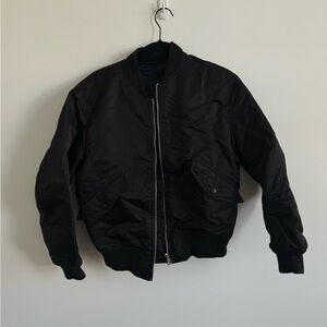 Size S Reversible Black and Blue Bomber Jacket